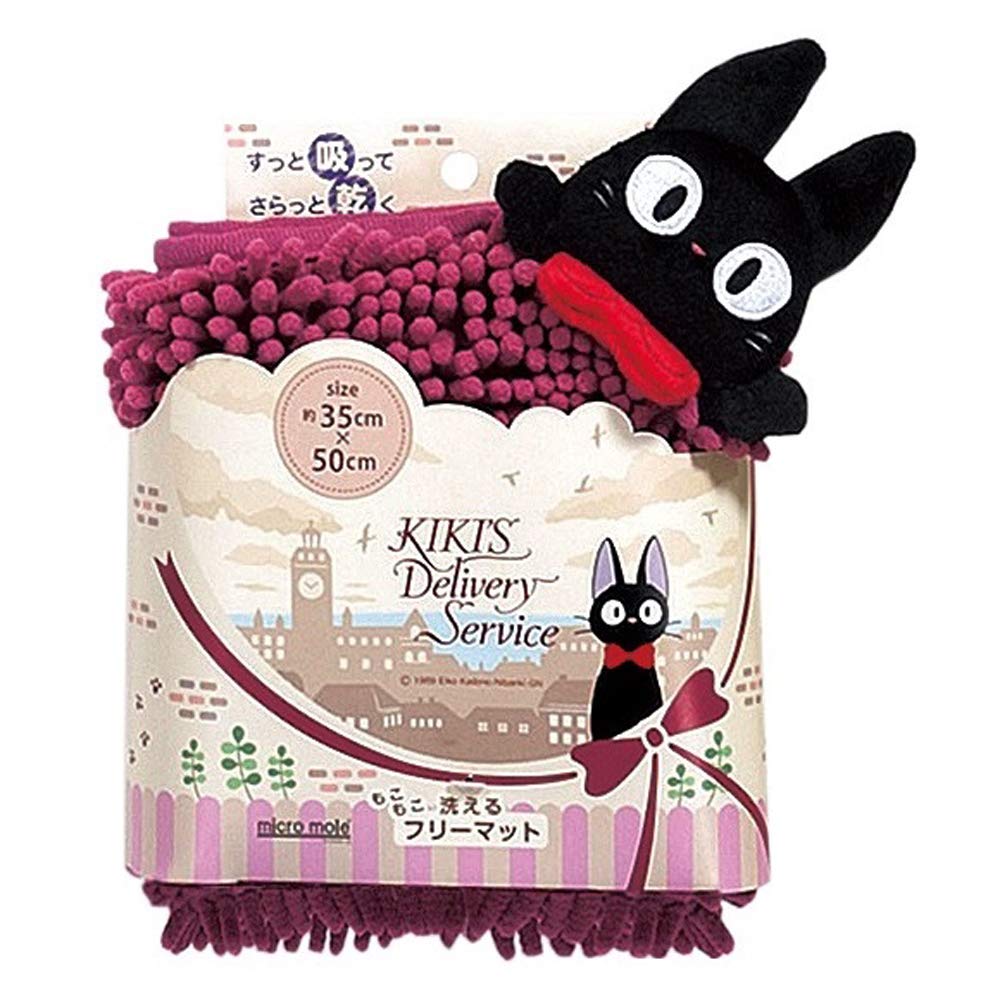 魔女の宅急便　ジジ　マット　バスマット　吸水速乾 Amazon｜センコー 魔女の宅急便 ジジとリボン バスマット ワインレッド