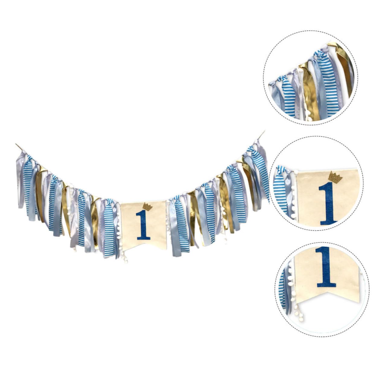 Abaodam 2 Pezzi Banner Di Decorazioni Per Feste Di Primo Compleanno A Strisce Cartello Appeso Per Feste Bandiera Da Tirare