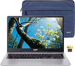 acer Chromebook 315, laptop com tela IPS FHD de 15,6 polegadas (1920 x 1080), Intel Celeron N4500, 4 GB de RAM, 128 GB de armazenamento (64 GB eMMC + 64 GB SD), webcam, Chrome OS, prata brilhante