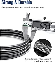 Vista 5 de NDakte Candado para Bicicleta, Candado de Cable Recto Extra Largo (1.83m a 8.23m) con Combinación Reseteable, Diseño Único Masculino Estrecho