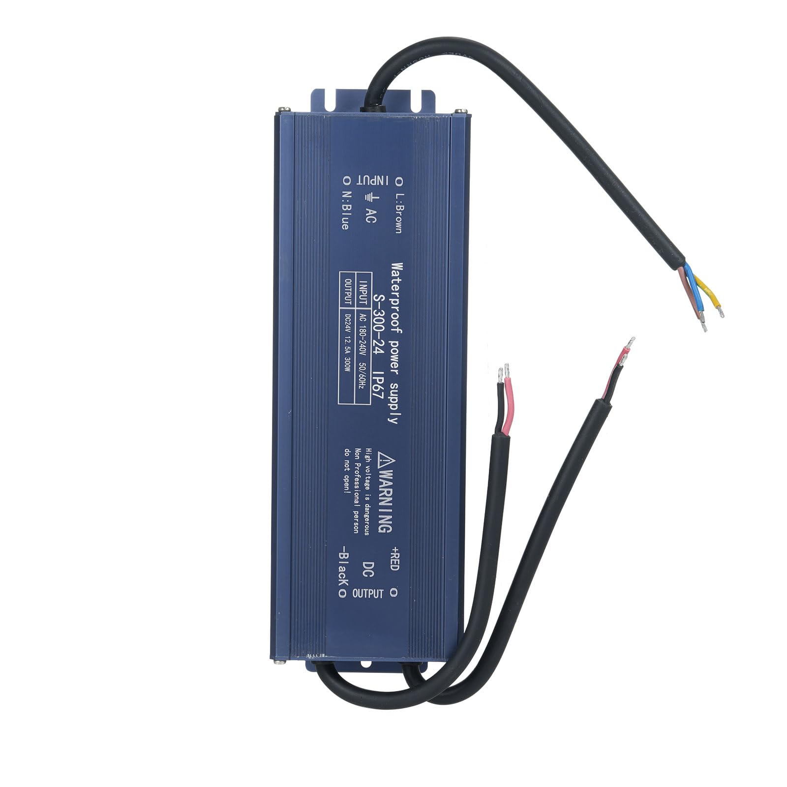 HUIOP Voltage Transformer,IP67 Waterproof LED Driver Switch Power Supply Transformer Adapter AC 180V-240V to DC 24V 300W Constant Voltage Output for LED Strip Light Outdoor Lightbox Signboard