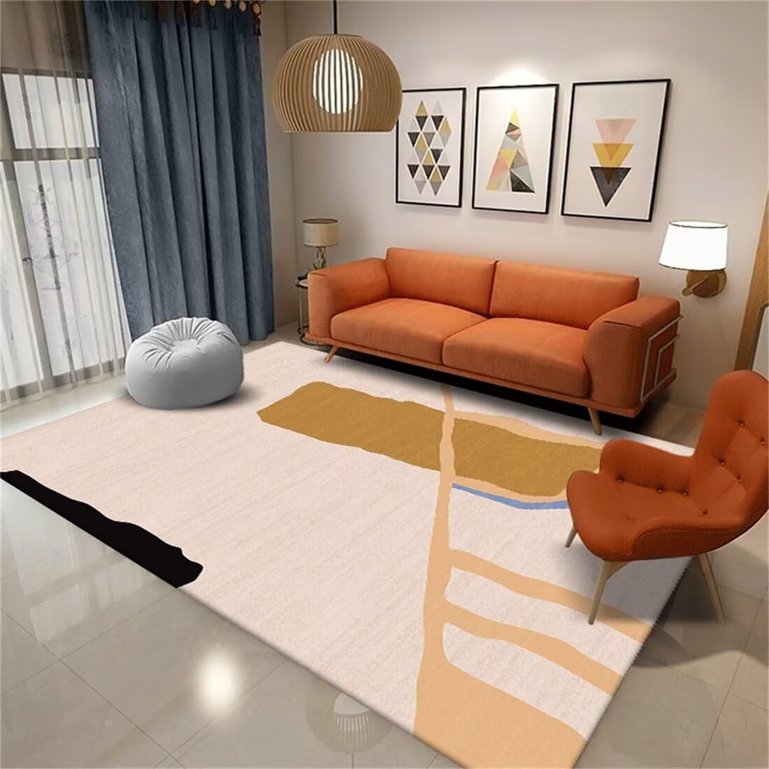 Tapis d'entrée intérieur facile d'entretien et résistant de taille 140x200cm