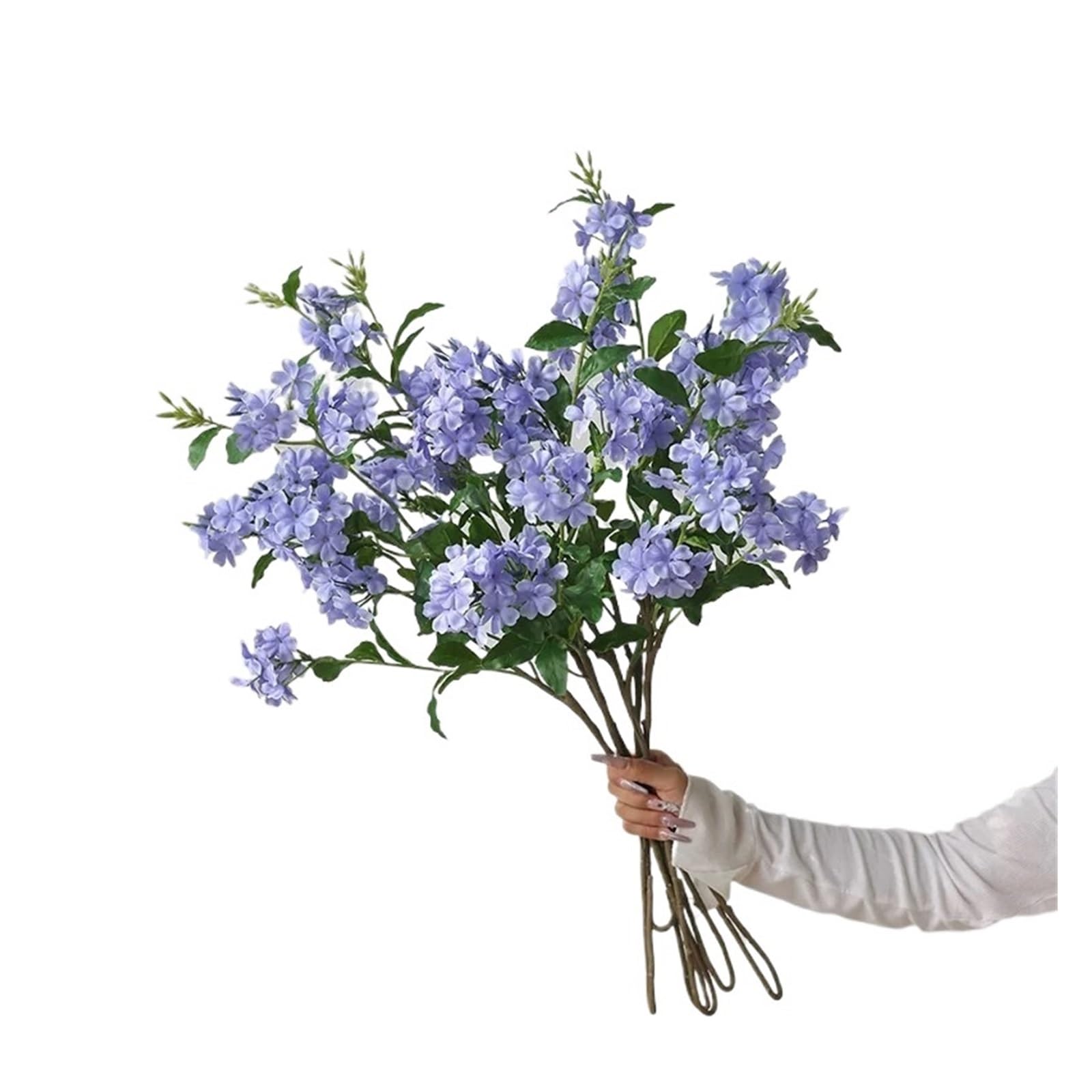 Casetlong 3Pcs/6Pcs Fake Silk Flowers Artificial Flower White Floral Stems For Arrangements Home Decor(6Pcs Blue Snowflake)