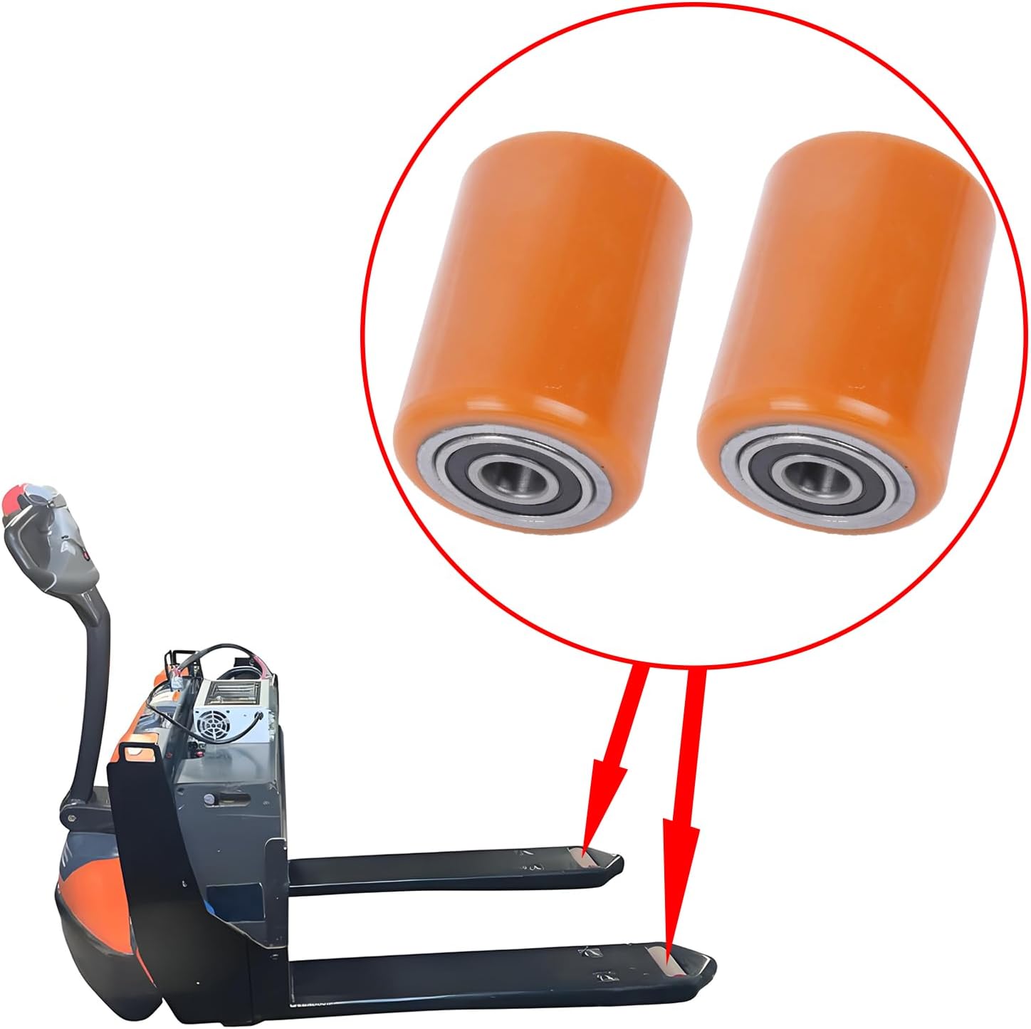 2 Pcs Load Wheel Kit Compatible with Toyota Model 8HBW23 Electric Pallet Jack Lift Truck