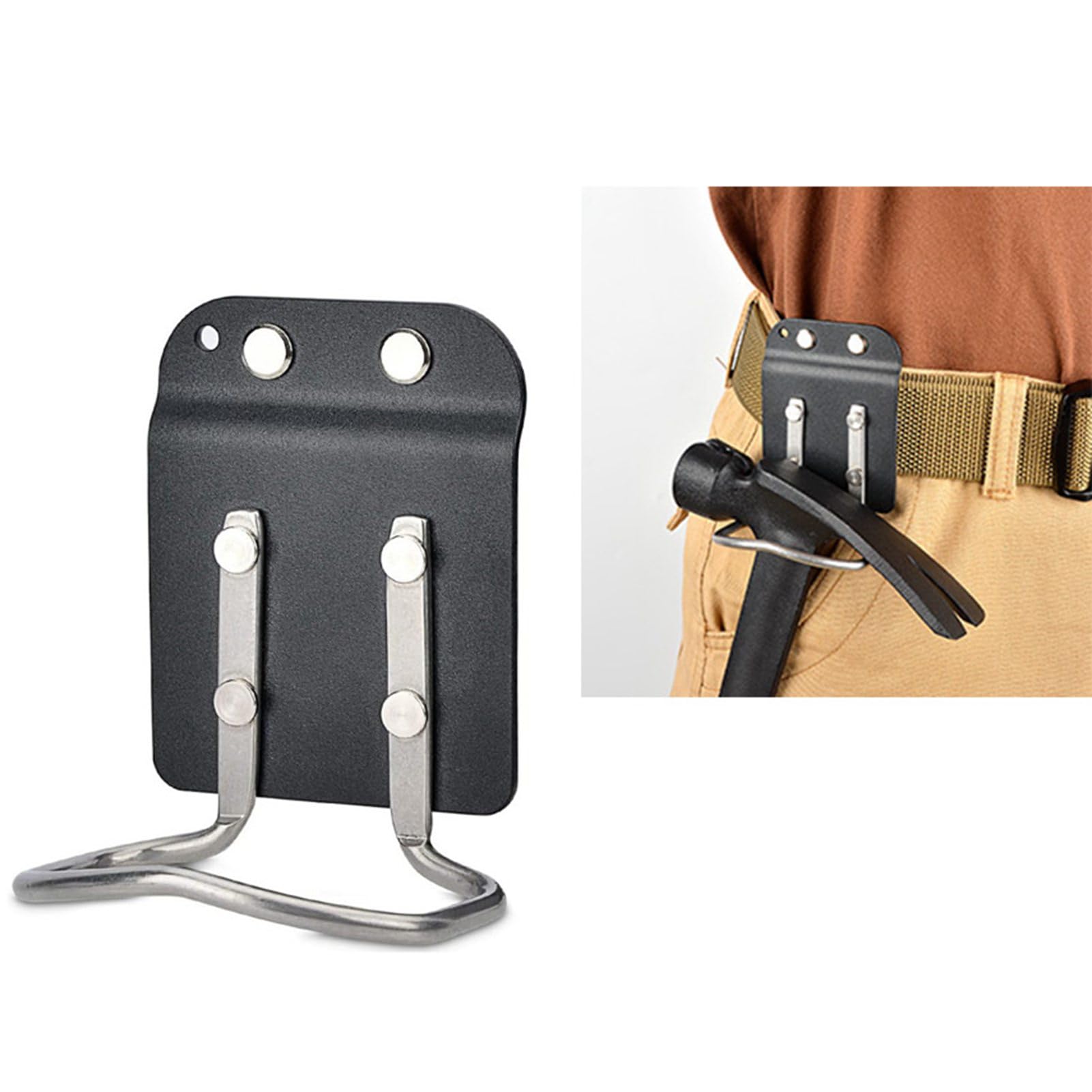 Hammer Catcher Portable Multifunctional Stainless Steel Tool Belt Hammer Holder Holster Tool Belt Woodworking