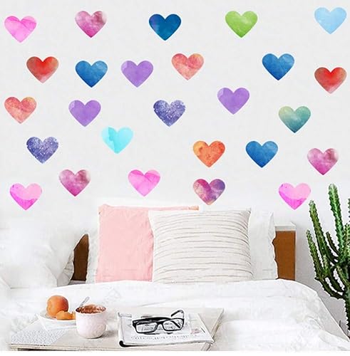 Miniatura 4 de Emoyi - Adhesivo decorativo para pared, diseño de corazón, para decoración de aula, guardería, arte de pared, 120 unidades