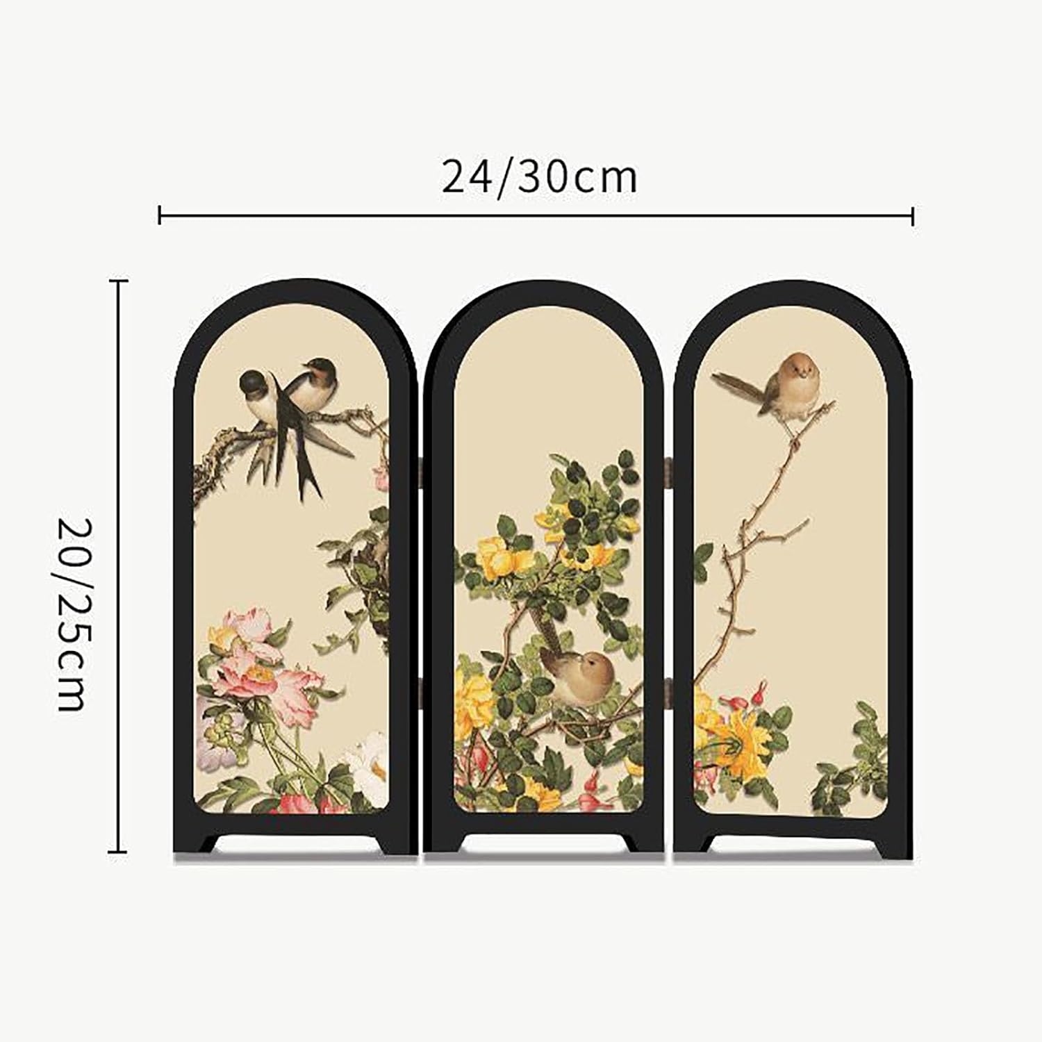 Folding Screen - 3 Panel Divider Mini Folding Screen for Modern and Contemporary Home, Office, Dorm(B,30 * 25cm)