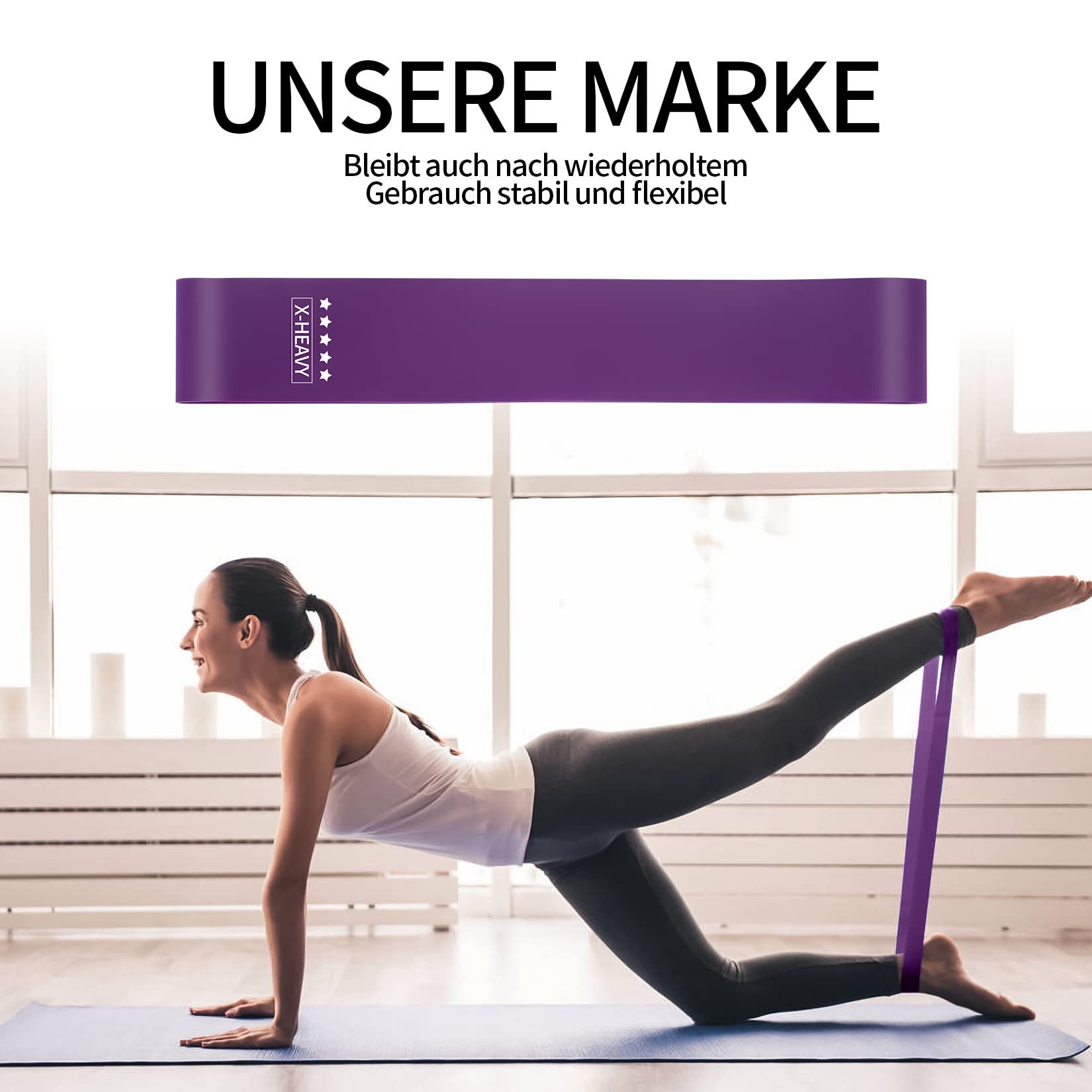 Bande de Résistance Élastique Fitness 5 Pièces avec 5 Niveaux pour Pilates Yoga Sport