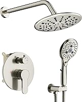 Vista 10 de SunCleanse Sistema de grifo de ducha de lluvia, combo de cabezal de ducha de 8.5 pulgadas con juego completo de ducha de mano de 7 ajustes
