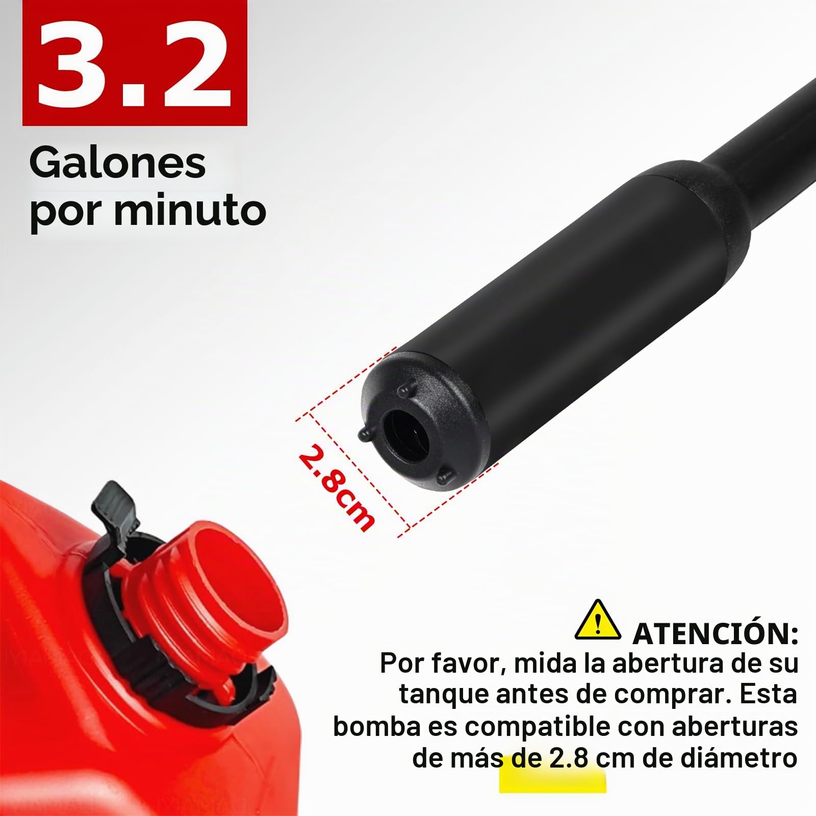 Bomba de combustible eléctrica innhom 3.2 GPM (12 l/min), bomba de transferencia de líquidos, bomba de gasolina para gasolina y diésel, bomba portátil con manguera y control de flujo (negro)