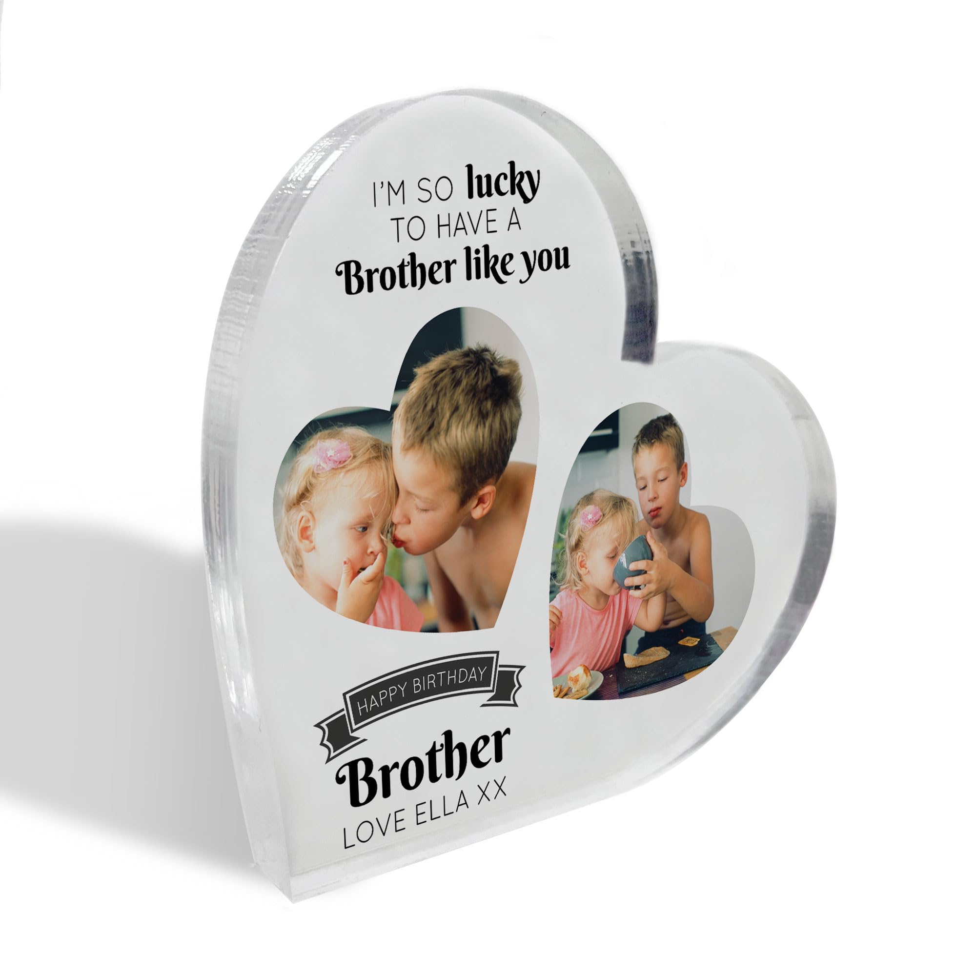 Red Ocean Gifts for BROTHER Birthday Personalised Acrylic Heart Standing Plaque Brother Gifts Brother Birthday Gifts Birthday Brother Gift From Sister BROTHER GIFTS Special Keepsake Gift For Him