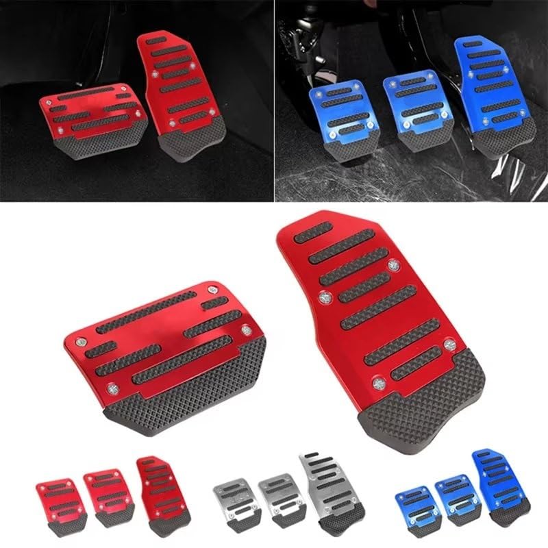Pedali Accelerator Copertura Kit Set Di Coperture Per Pedali Per Auto Con Trasmissione Automatica/manuale Universale In Alluminio Pedali Dell'acceleratore Copri Pedali(Automatic-Red-Set)