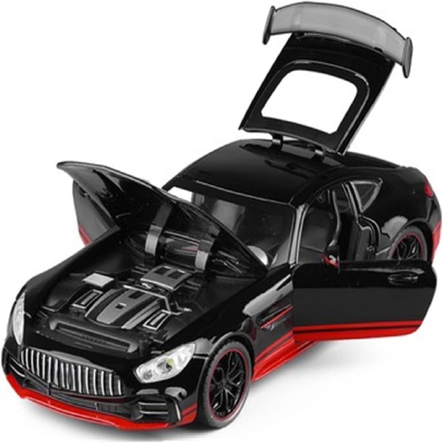 KRIREEN Mercedes Benz GTR 1:24 Scale Big Diecast Model Metal Pull Back Toy car for Kids with Openable Doors & Light, Music (Multi Color), (Mercedes Benz GTR 1:24 Scale Big Diecast Model) 1