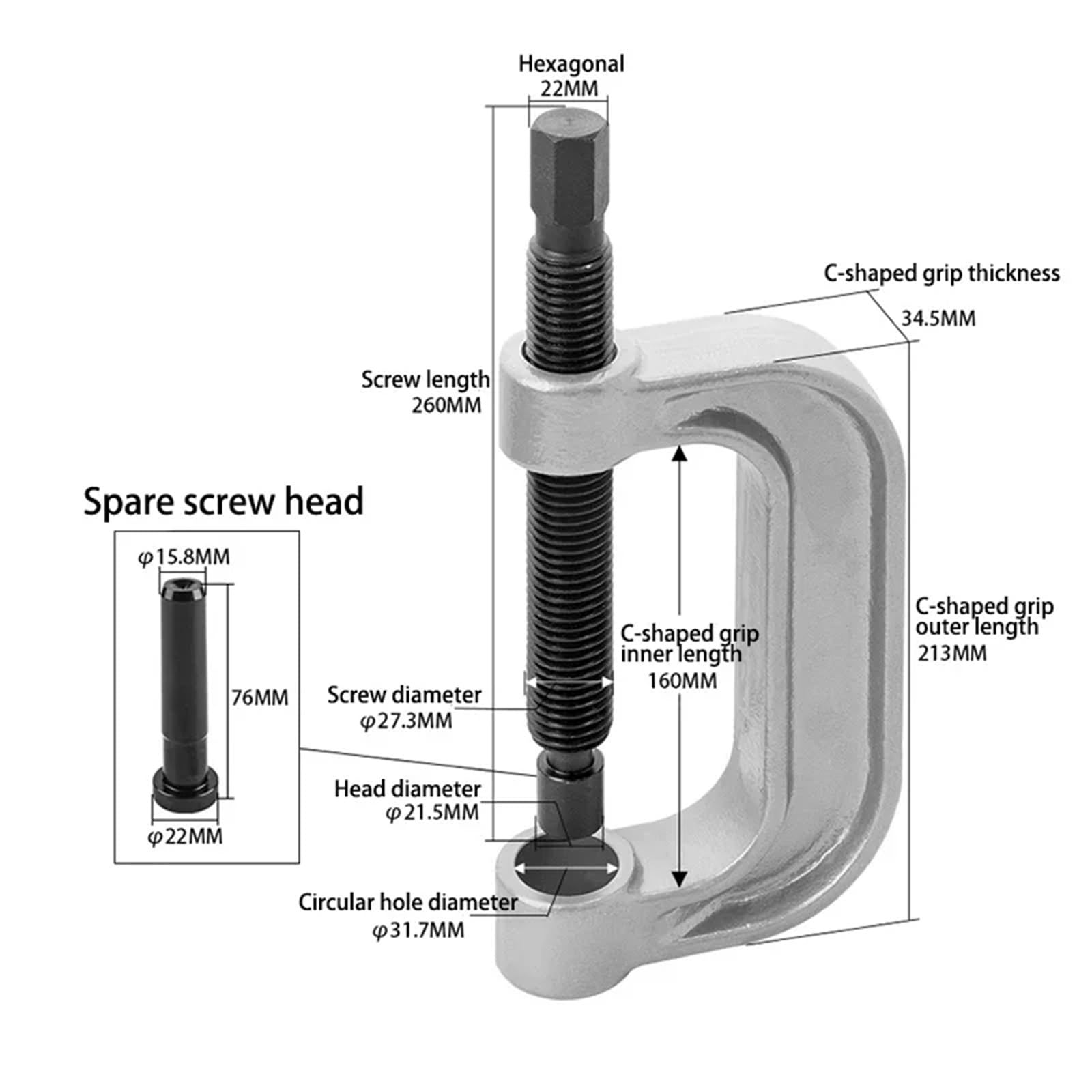 Sway Bar Przegub Kulowy Zestaw Zestaw 21 szt./zestaw do zaciskania sworzni kulowych, stal węglowa, narzędzie do naprawy samochodów, adapter montażowy
