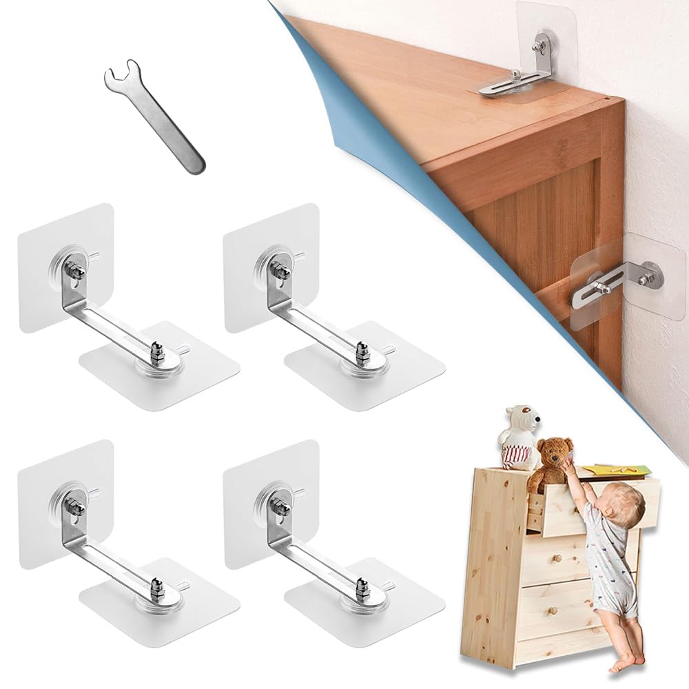 Amazon.co.jp: 家具転倒防止 耐震器具 穴開け不要 4組セット 強力