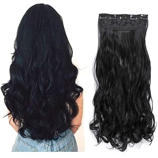 DELORUS 22 Inch Wavy Curly Hair Extensions