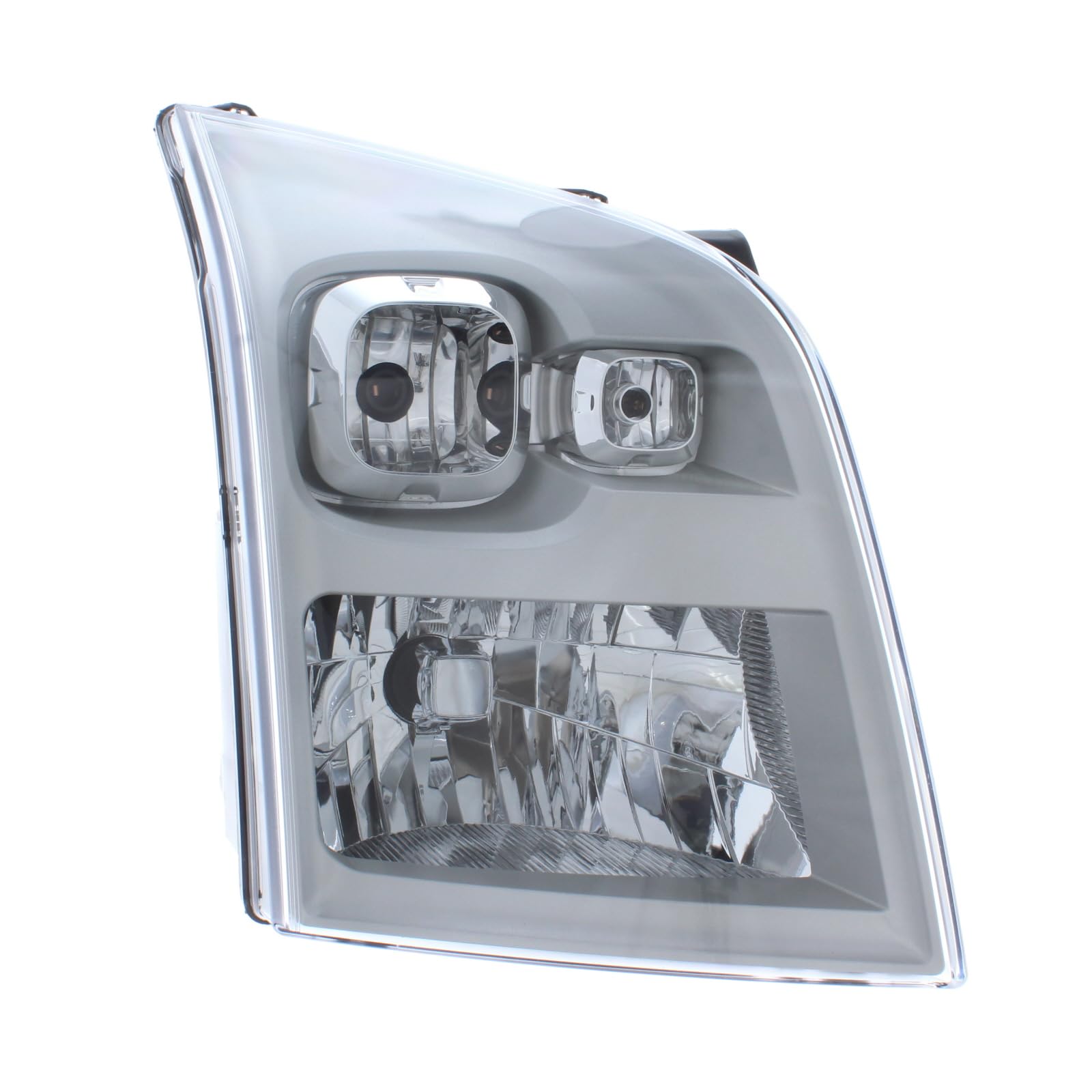 XYZ Parts Replacement Headlight Assembly Electric Adjustment Chrome Inner Halogen Compatible With Ford Transit Mk7 Van 2006-2014 For UK Drivers Side Right Hand