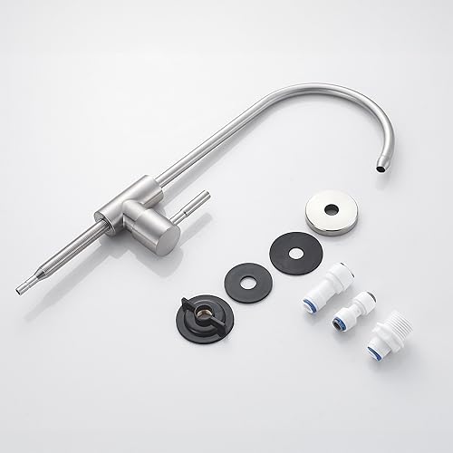 Miniatura 6 de Grifo de agua potable para fregadero de cocina, grifo de filtro de agua de níquel cepillado para sistema de filtración de agua sin espacio de aire,