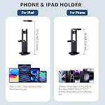 Tripod, Lusweimi 73-Inch Camera Tripod for iPad & iPhone, Compatible with 13" Tablet Smartphone/Webcam/Video Camera, iPad Tripod Stand with Remote & Bag for Vlog/Selfie/Photo/Video/Photography