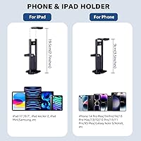 Vista 4 de Trípode, Lusweimi - Trípode de cámara de 73 pulgadas para iPad Pro y iPhone compatible con tablet/iPad Pro de 12.9 pulgadas, trípode para cámara