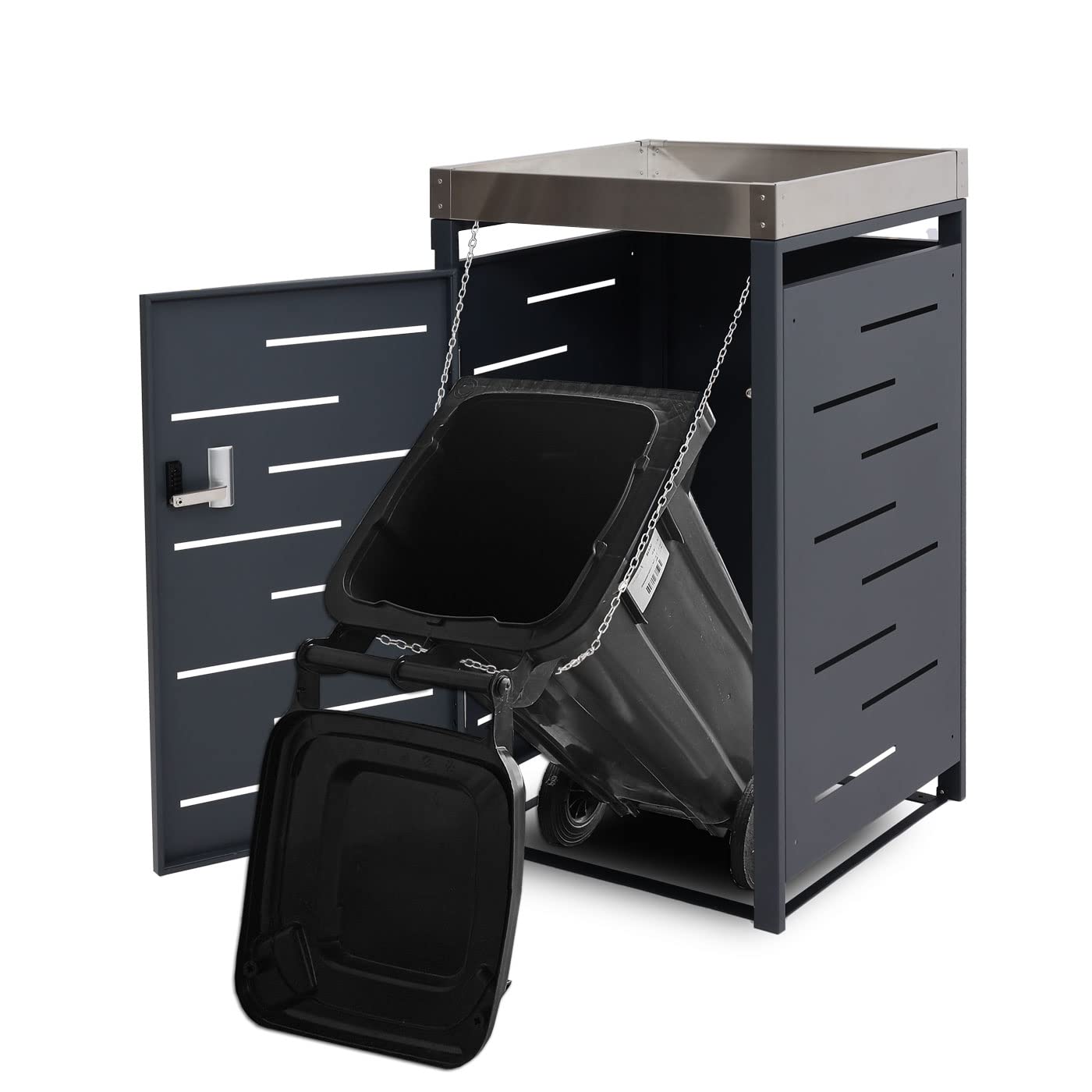 Cache Poubelle pour 1 Personne HWC-H40b 101x51x59 Extensible
