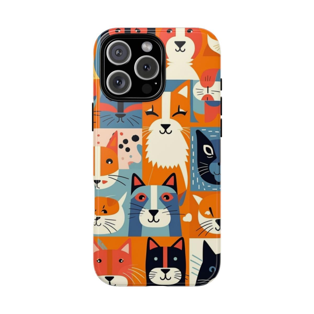 Coque chat coloré iPhone 16 Pro Max robuste brillante antichoc - 5