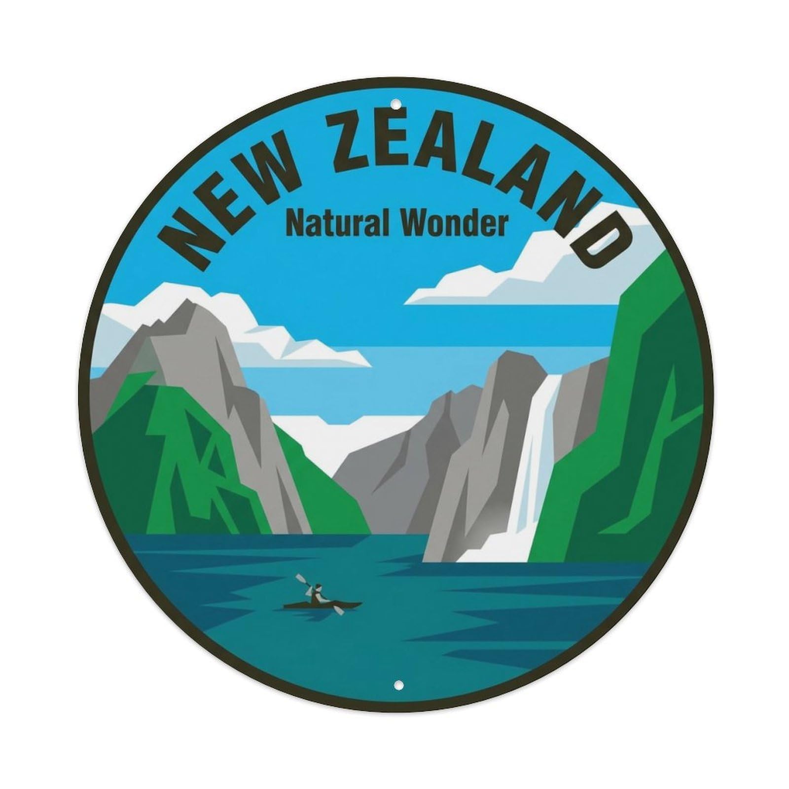 Vintage Travel New Zealand Wonder Vintage Metal Tin Sign Plaque Wall Decor for Cafe, Club Bar, Office, Garden Metal Poster 8x8Inch