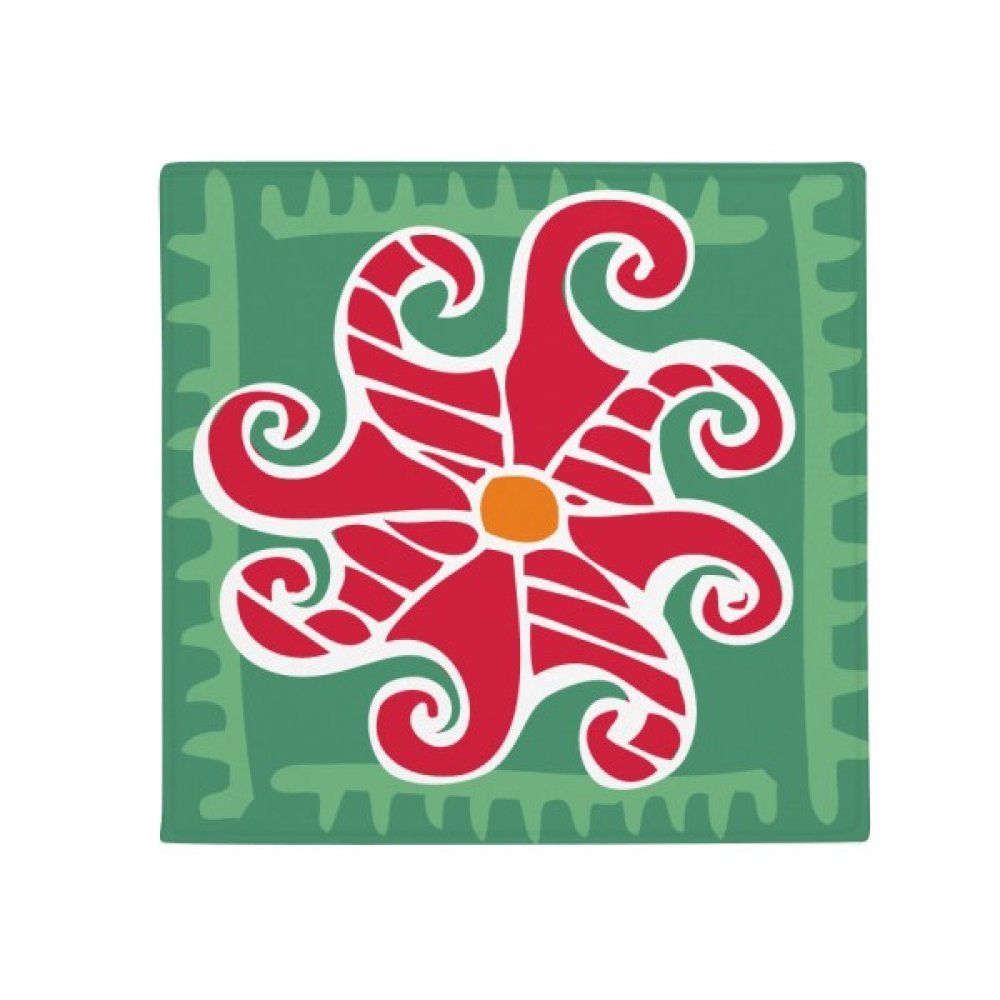 Tapis animaux rouge 80cm au motif totem du Mexique pour sol de cuisine