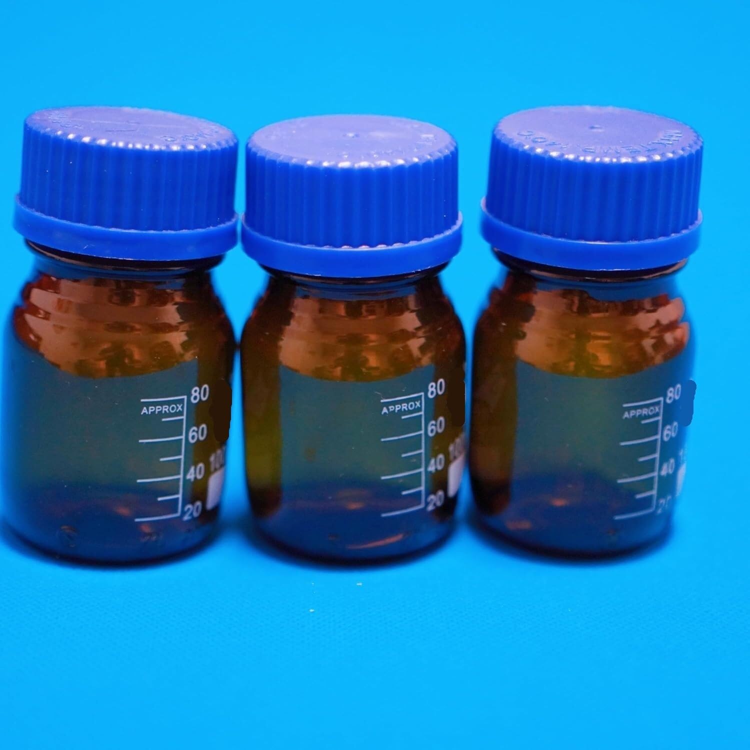 Zestaw szklanych butelek laboratoryjnych na odczynniki – bursztynowo-brązowy, pojemność 100–1000 ml do bezpiecznego przechowywania chemikaliów(500mlx2pcs)