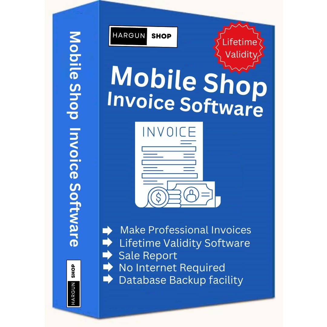 Hargun Shop Mobile Shop Invoice Software Software for PC – Lifetime Validity | Inclusive and Exclusive GST Invoice Software | Latest Version (Email…