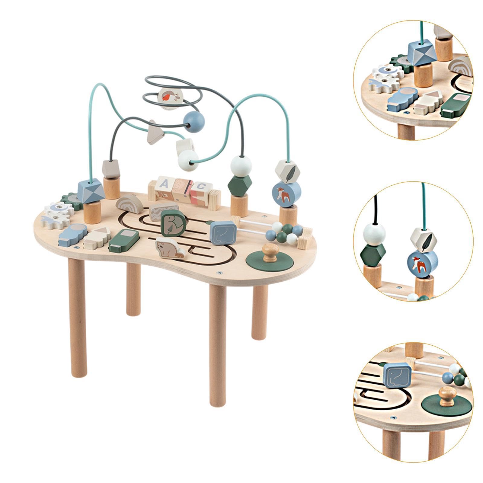 Bead Maze Motorikspielzeug Holzlabyrinth Kugelspiel Abnehmbar Lernspielzeug mit Abgerundeten Kanten für Vorschule Kinderzimmer Frühe Entwicklung