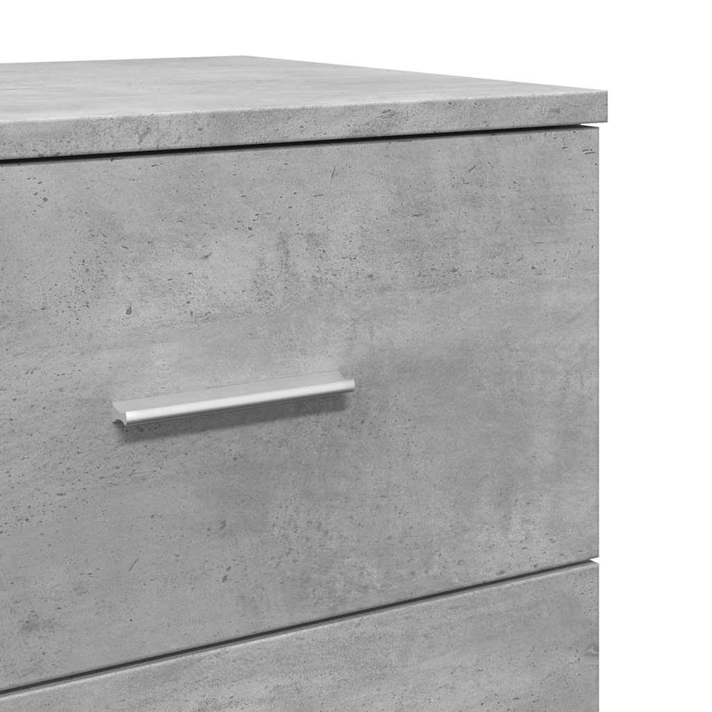 vidaXL Comodino con 2 Cassetti Grigio Cemento 40x36x50 cm