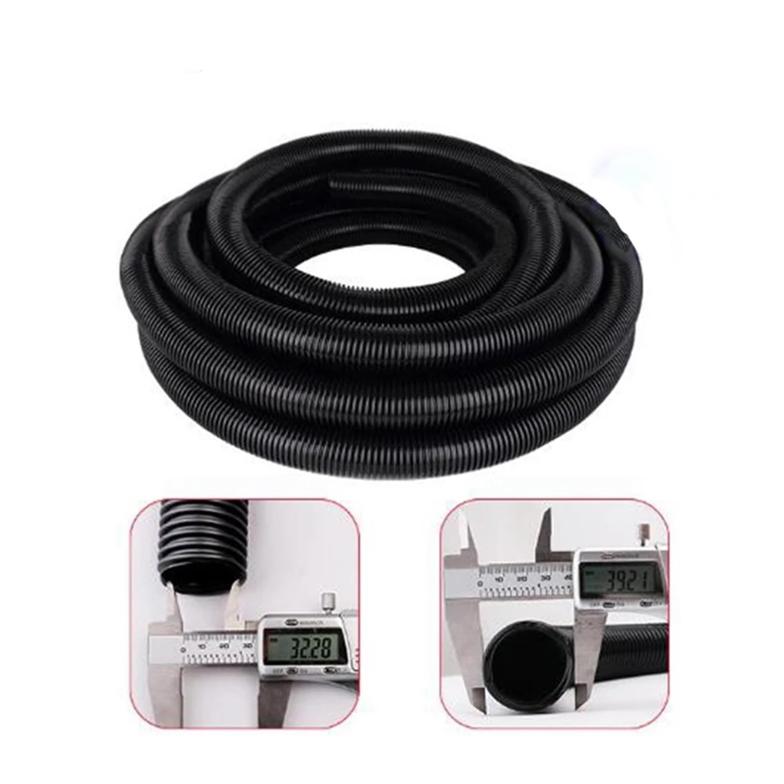 2M-10M Diametro Interno 32mm Diametro Esterno 39mm EVA Flessibile Estensibile For Aspirapolvere For Auto Domestici Nero Grigio, Tubo Di Prolunga(Black-3m)