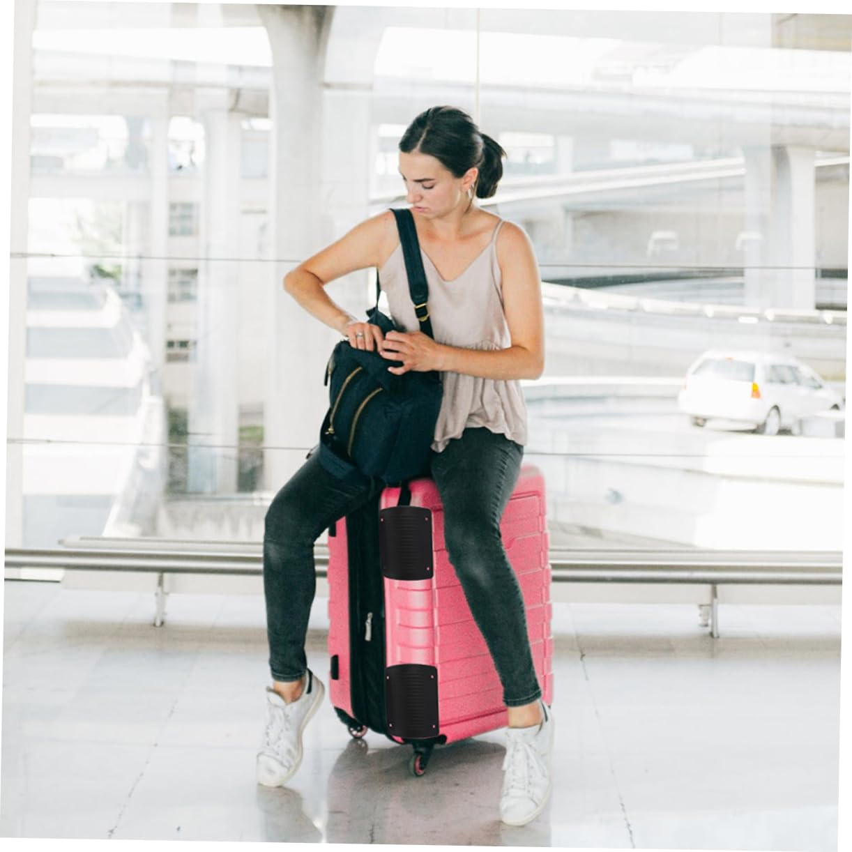 AUTSUPPL Luggage Corner Protectors 4 Pack Suitcase Edge Guards Plastic Corner Covers for Suitcases and Luggage Boxes