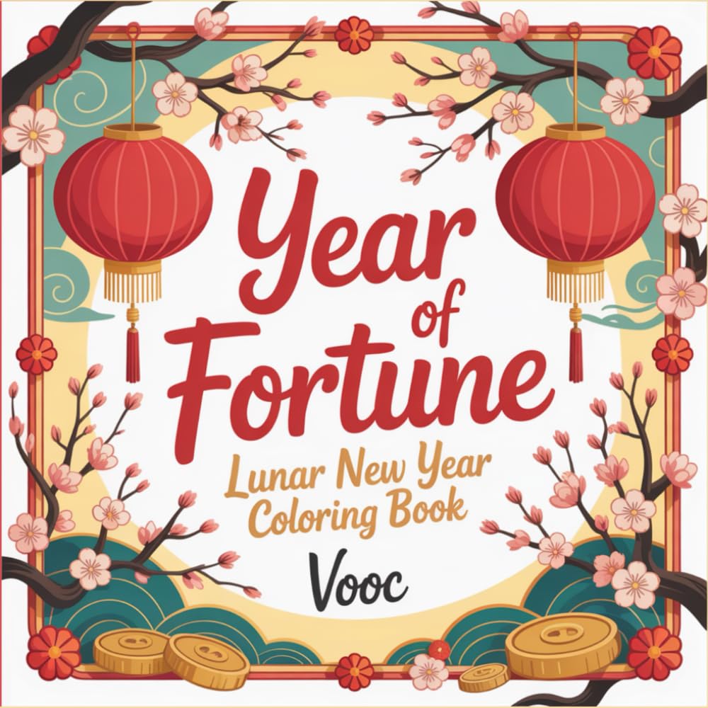 Year of Fortune: Lunar New Year Coloring Book for Adults with Chinese Zodiac Animals, Dragons, Lanterns, and Traditional Patterns for Celebration and Relaxation (Lunar Traditions Coloring Collection)