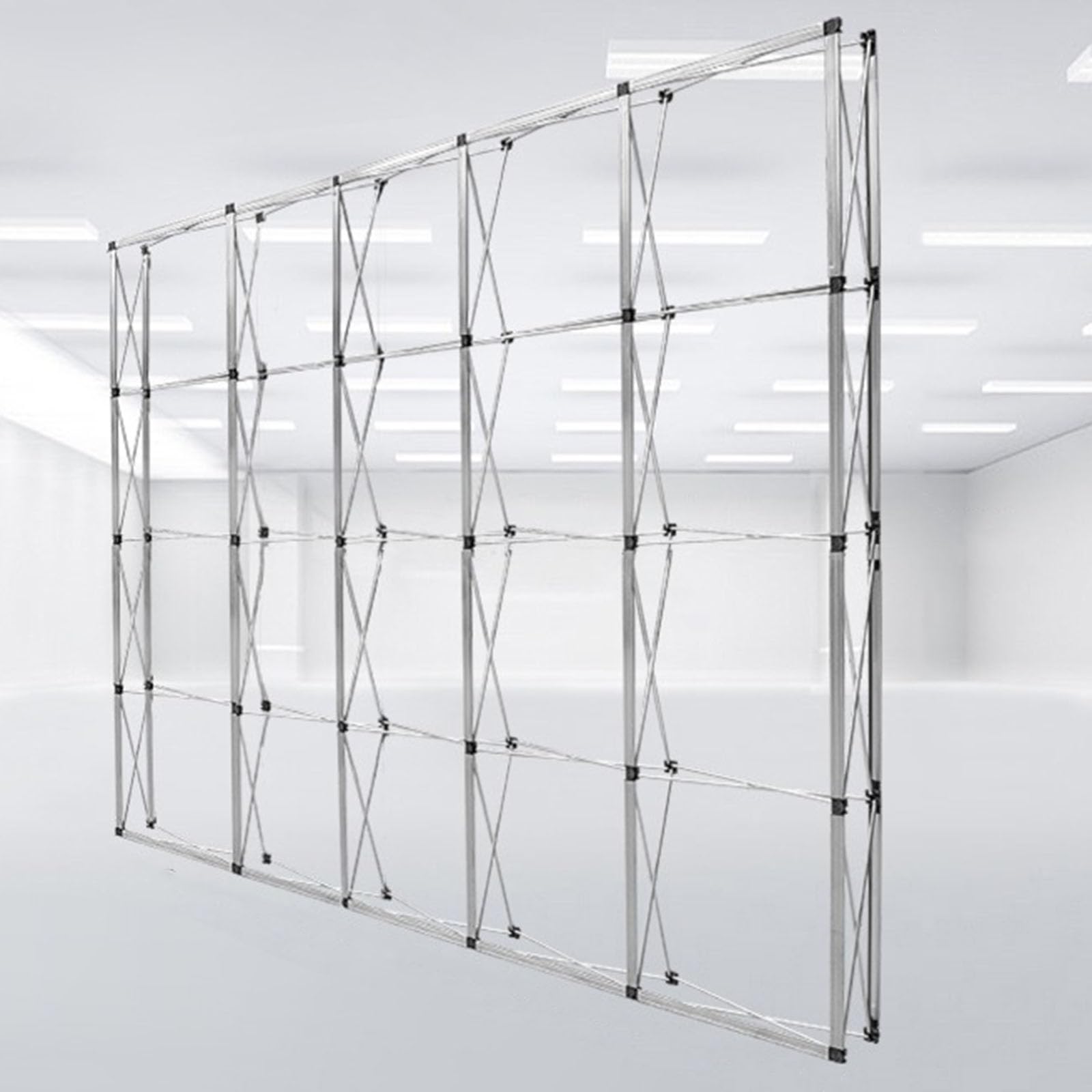 KJZQXYX Display Stand Tension Backdrop Booth Frame, Folding Aluminum Trade Show Exhibition Banner Stand, for Events and Conferences ( 3*6 grid)