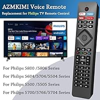 Vista 2 de Paquete de 2: repuesto para control remoto Philips Smart TV, compatible con televisores inteligentes Android Philips-4K UHD