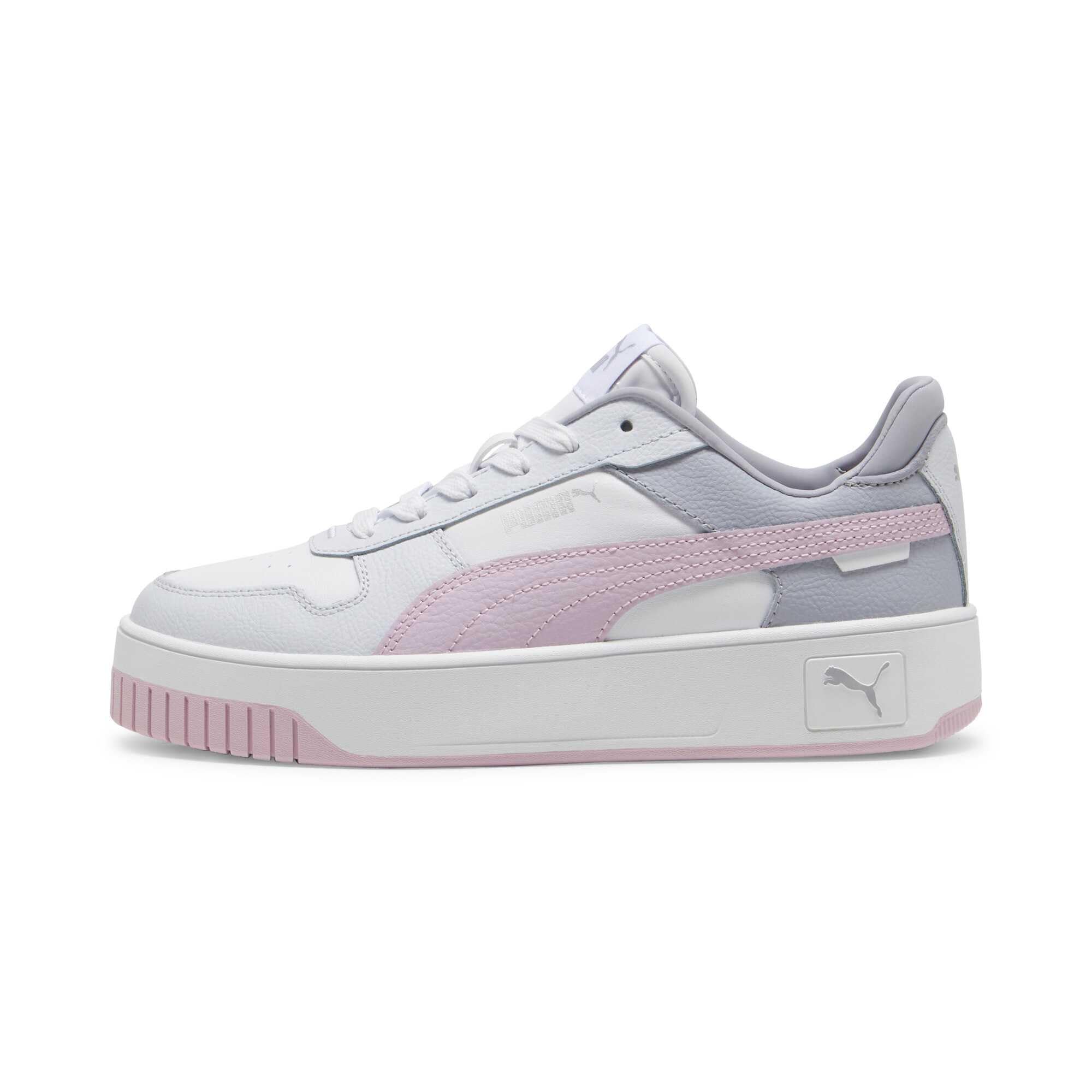 PUMA Women Carina Street Scarpe da ginnastica, Puma White Grape Mist Puma Silver, 41 EU