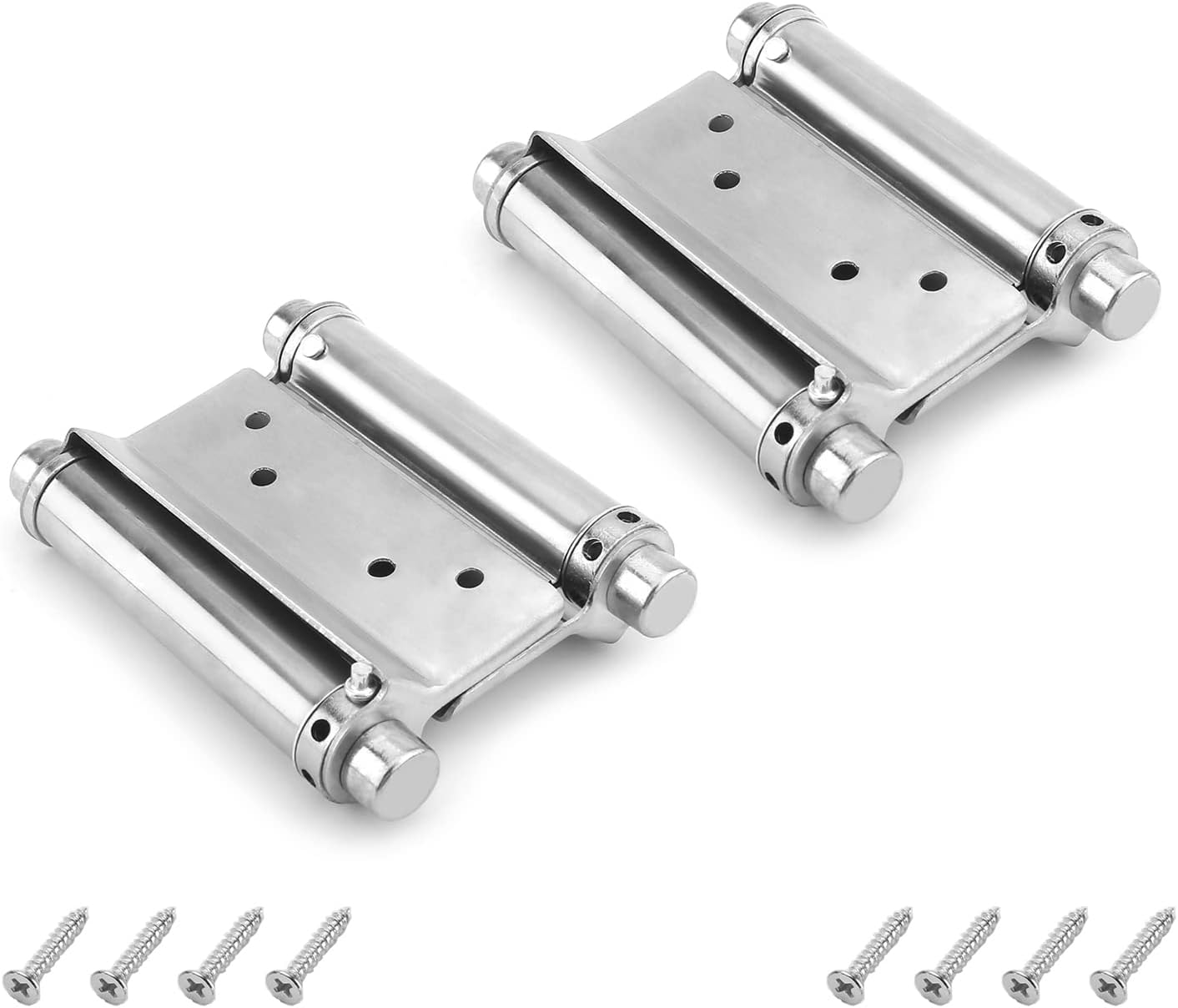 MroMax Double Action Spring Hinge, 3 Inches Stainless Steel Brushed