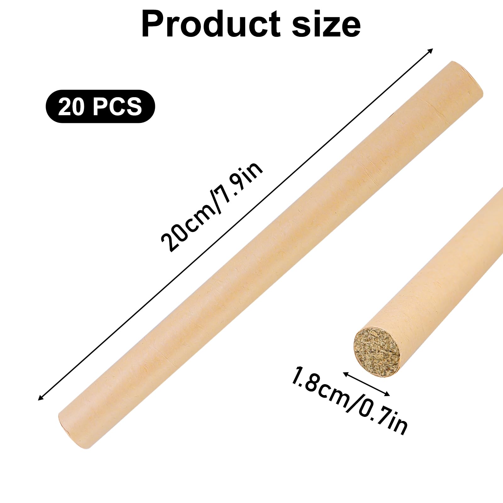 Moxa - Rollos de 20 unidades Moxa Puros, 18 mm x 200 mm, Moxa Rolls Sticks, Moxibustión Column Stick, Alta Calidad Puro Natural Moxa Sticks para Moxibustión Suave Cuidado Salud Curación Parte del