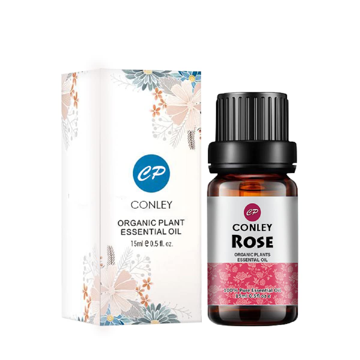 CONLEY Rose Essential Oil (15ML), 100% Pure Natural Organic Aromatherapy Rose Oil for Diffuser, Massage, Skin Care, Yoga, Sleep