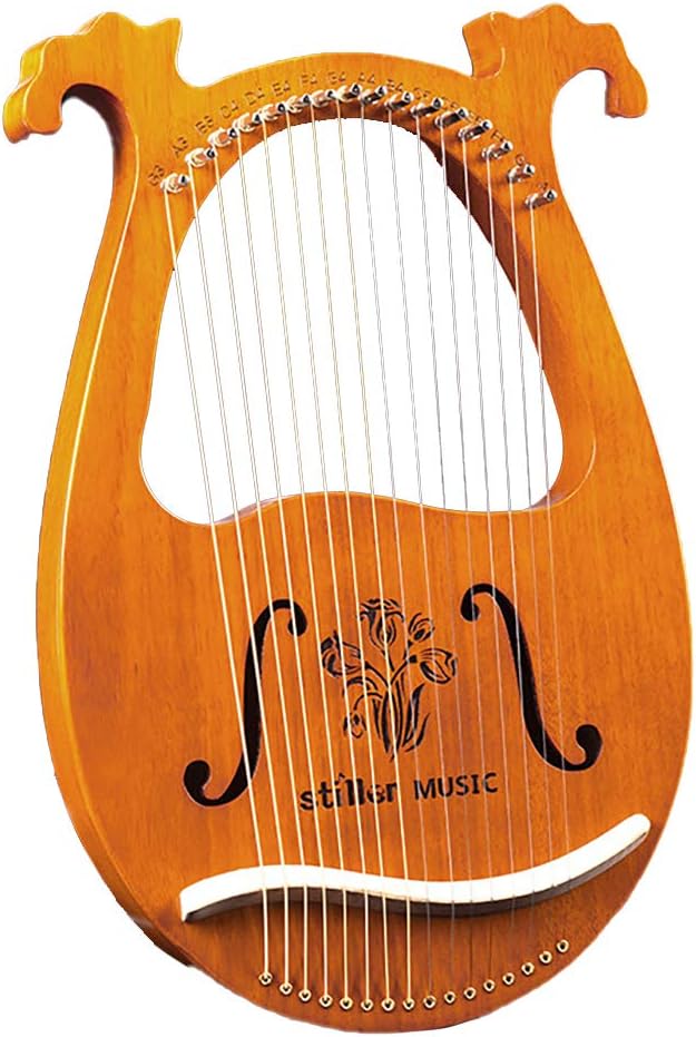 ASHU Harp, 16String Metal String Lyra, Mahogany Solid