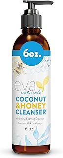 Eva Naturals Coconut & Honey Foaming Face Wash – Gentle Hydrating Facial Cleanser for Sensitive & Aging Skin – Removes Makeup, Dirt & Oil – Soothing Aloe & Royal Jelly – 6 Fl Oz