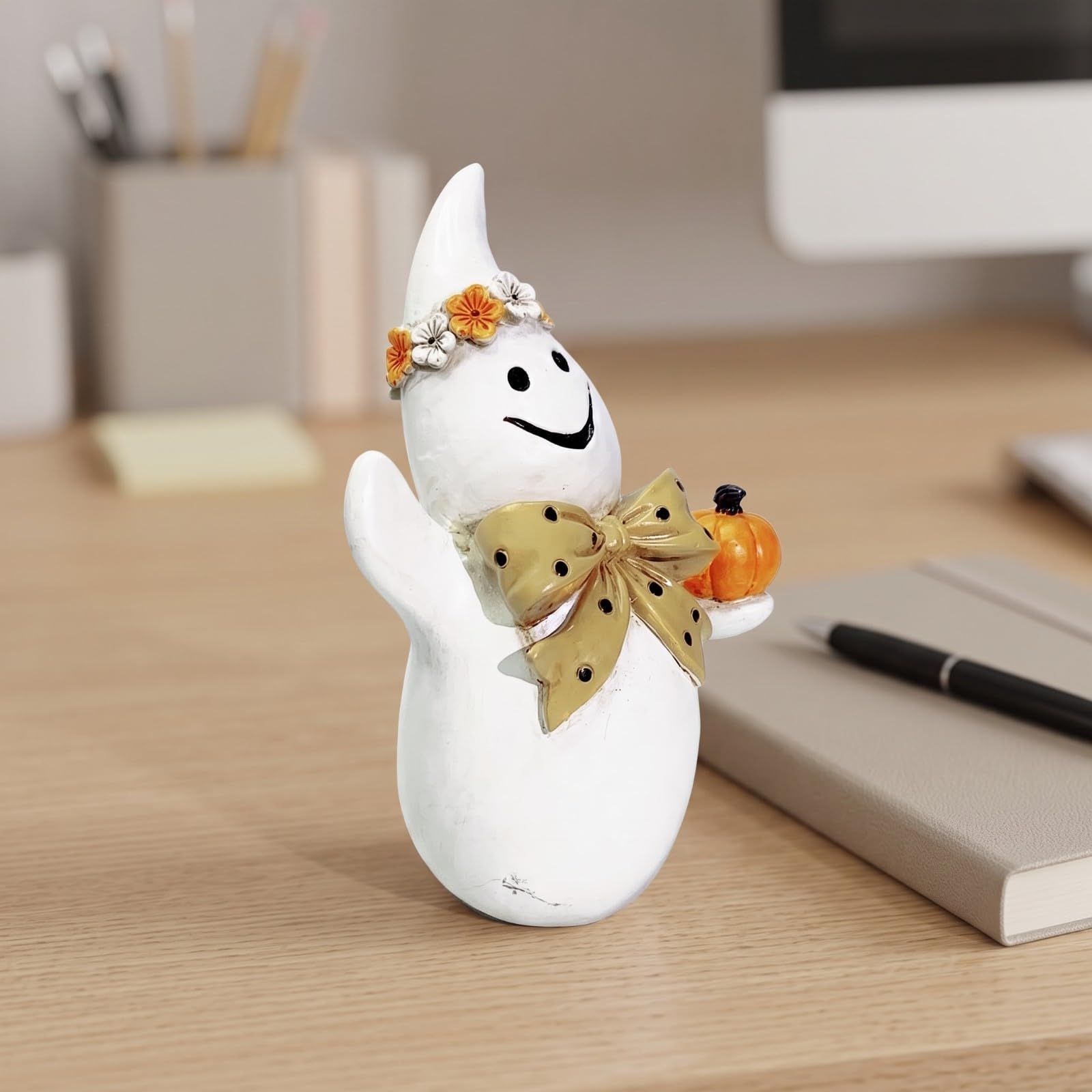 Milageto Statuina Zucca | Dettagli Dipinti a Mano, Ornamento da Scrivania, per Halloween, Mensola, Collezionisti