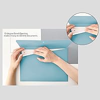 Vista 3 de VANRA Carpetas de archivos de polietileno tamaño carta, organizador de sobres de plástico, tamaño A4, soporte plano para documentos con cierre