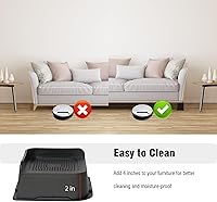 Vista 4 de Elevadores de cama para muebles de 2 pulgadas, bloques elevadores de muebles resistentes de gran tamaño que elevan hasta 6,000 libras con base