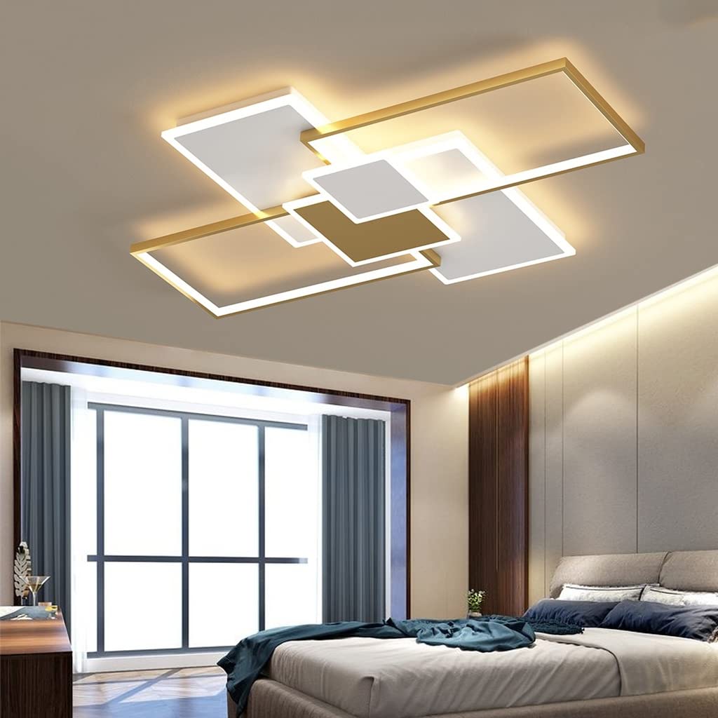 Moderne Plafondlamp LED Plafondlamp Dimbaar met Afstandsbediening Eetkamer Hanglamp Creatieve Plafondlamp Moderne Woonkamer Hanglamp voor Slaapkamer, Eettafel Kantoor Keuken Lampen (Zwart, 60cm