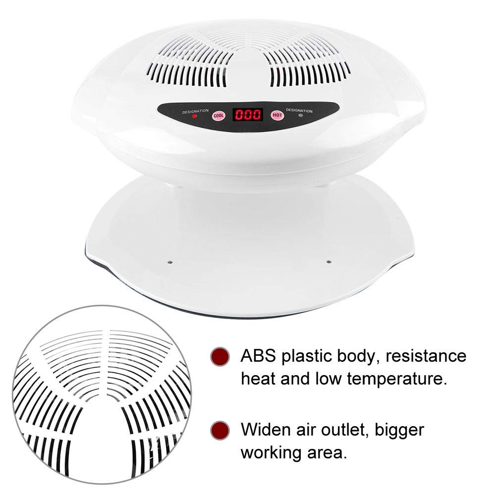 Secador Aire Uñas Esmalte Normal, 400W Secador de Uñas de Aire Frío y Caliente Profesional con Sensor para Curado de Uñas y Uñas de Los Pies(Blanco)