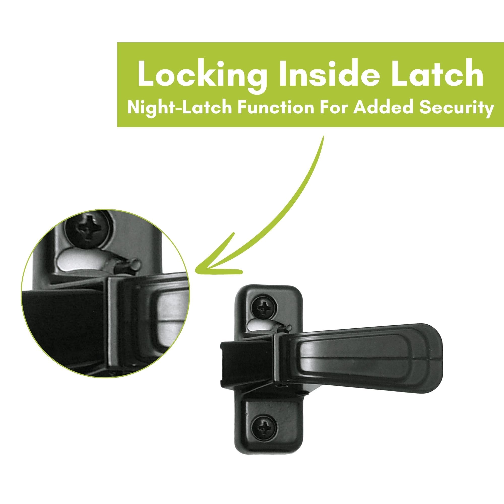 Black Door Handle Set - Secure Storm & Screen Doors -2 Black Door Handle Set - Secure Storm & Screen Doors -2