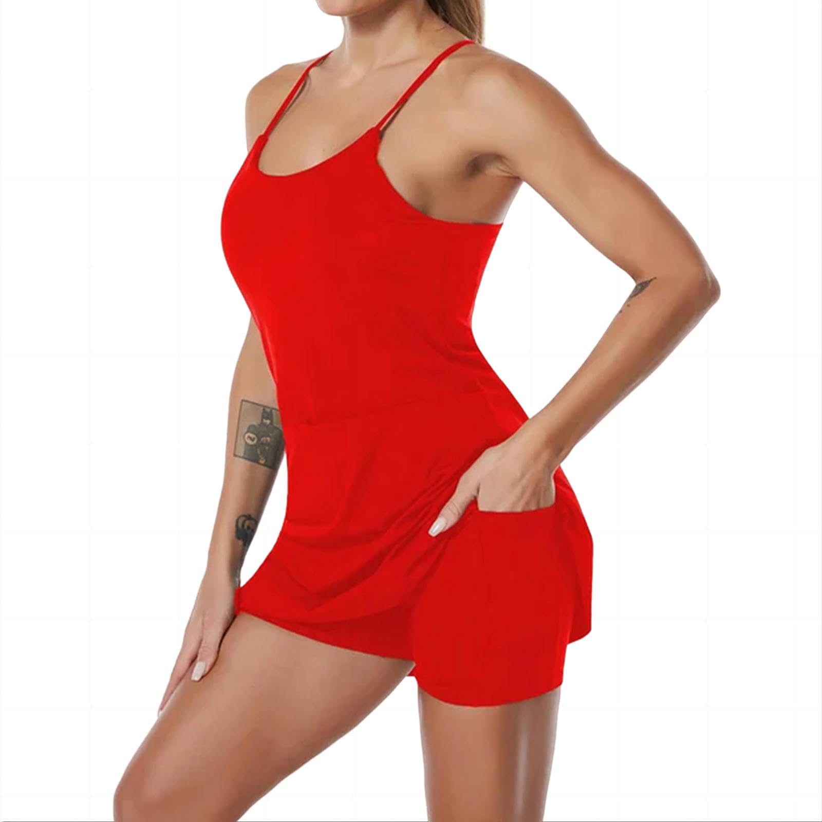 MFQLLFalda Plisada Set De Pantalones Cortos De Falda De Tenis Deportivos Sin Mangas para Mujeres, Vestido Deportivo De Gimnasio De Golf